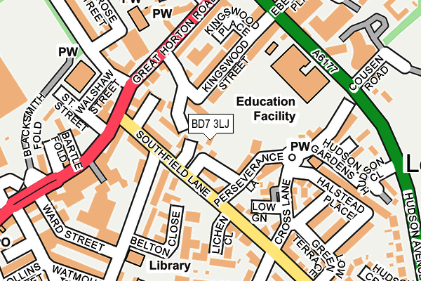 BD7 3LJ map - OS OpenMap – Local (Ordnance Survey)