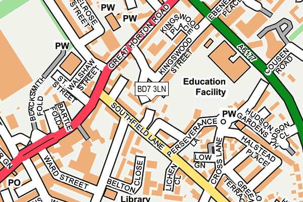 BD7 3LN map - OS OpenMap – Local (Ordnance Survey)