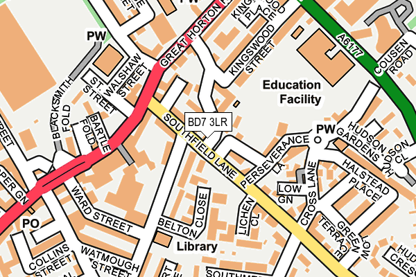 BD7 3LR map - OS OpenMap – Local (Ordnance Survey)