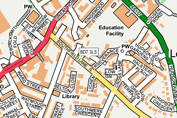 BD7 3LS map - OS OpenMap – Local (Ordnance Survey)