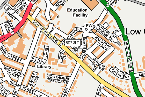BD7 3LT map - OS OpenMap – Local (Ordnance Survey)