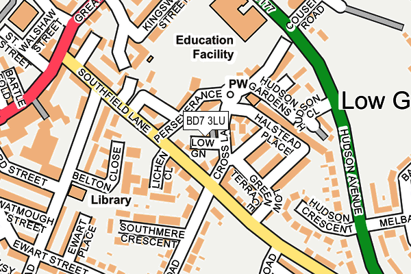 BD7 3LU map - OS OpenMap – Local (Ordnance Survey)