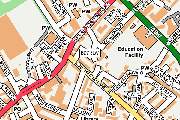 BD7 3LW map - OS OpenMap – Local (Ordnance Survey)