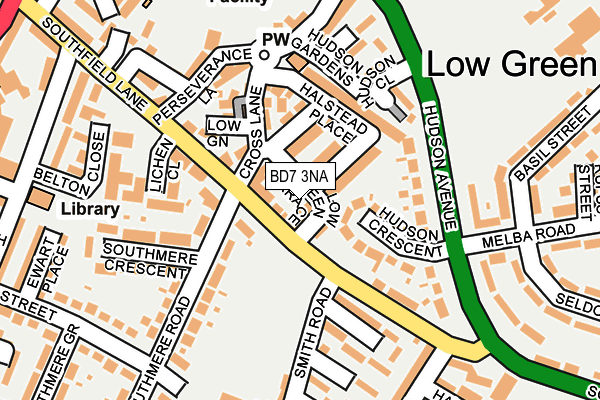 BD7 3NA map - OS OpenMap – Local (Ordnance Survey)