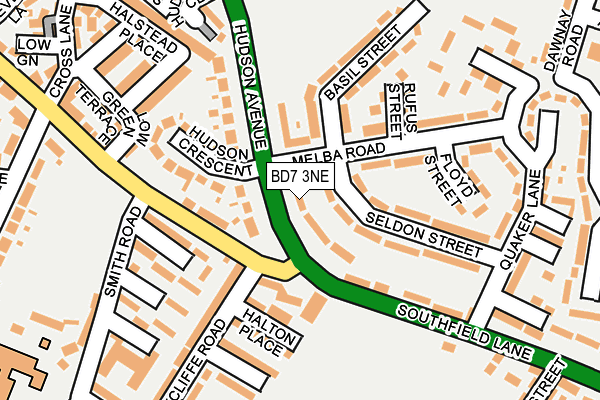 BD7 3NE map - OS OpenMap – Local (Ordnance Survey)