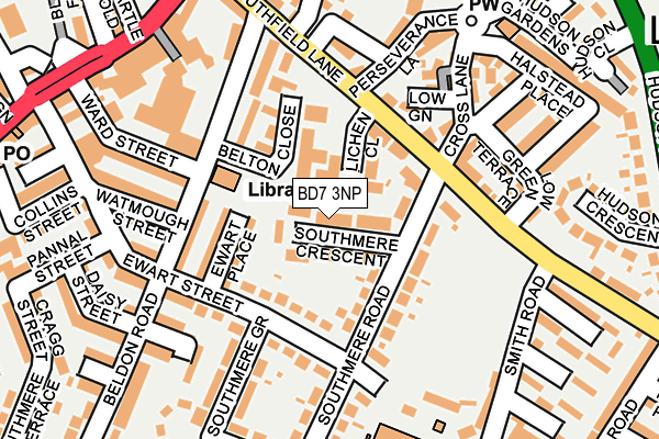 BD7 3NP map - OS OpenMap – Local (Ordnance Survey)