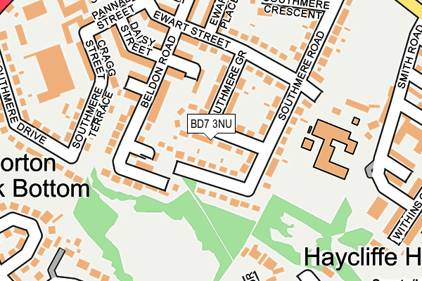 BD7 3NU map - OS OpenMap – Local (Ordnance Survey)