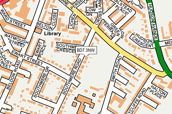 BD7 3NW map - OS OpenMap – Local (Ordnance Survey)