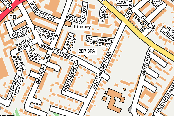 BD7 3PA map - OS OpenMap – Local (Ordnance Survey)