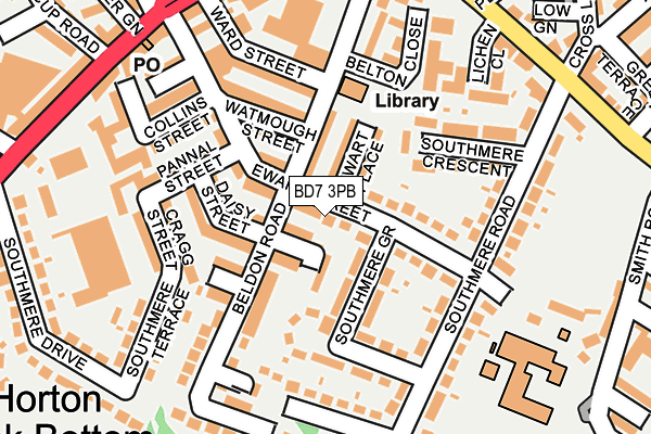 BD7 3PB map - OS OpenMap – Local (Ordnance Survey)