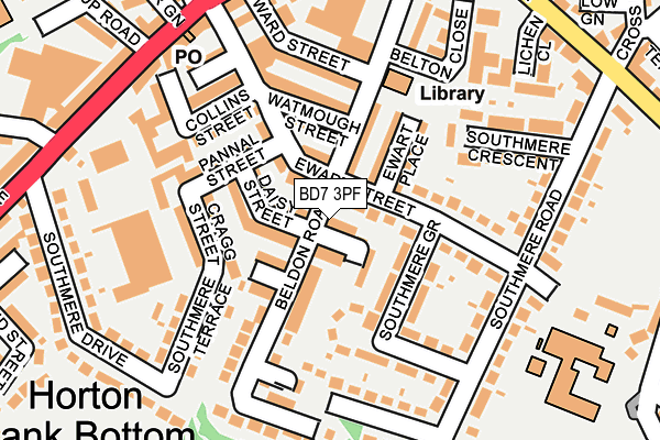 BD7 3PF map - OS OpenMap – Local (Ordnance Survey)