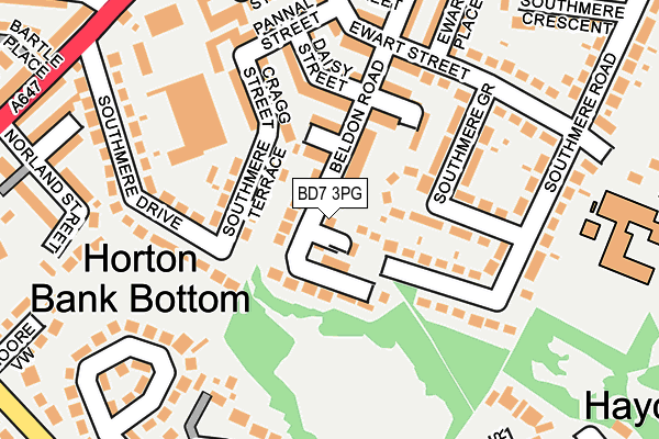 BD7 3PG map - OS OpenMap – Local (Ordnance Survey)