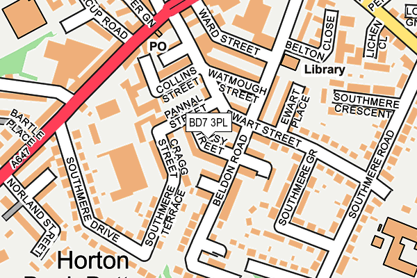 BD7 3PL map - OS OpenMap – Local (Ordnance Survey)