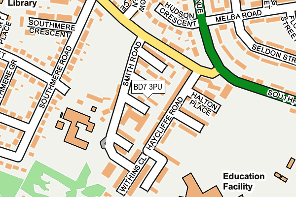 BD7 3PU map - OS OpenMap – Local (Ordnance Survey)