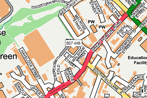 BD7 4AB map - OS OpenMap – Local (Ordnance Survey)