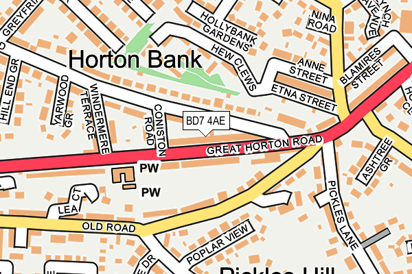 BD7 4AE map - OS OpenMap – Local (Ordnance Survey)