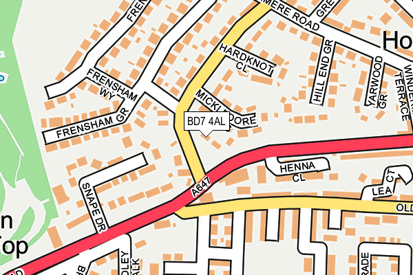 BD7 4AL map - OS OpenMap – Local (Ordnance Survey)