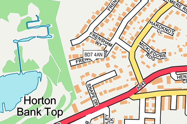 BD7 4AN map - OS OpenMap – Local (Ordnance Survey)