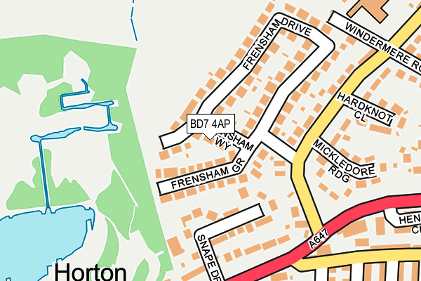 BD7 4AP map - OS OpenMap – Local (Ordnance Survey)