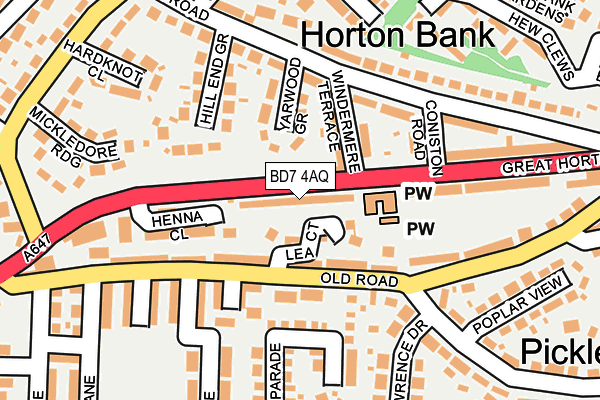 BD7 4AQ map - OS OpenMap – Local (Ordnance Survey)