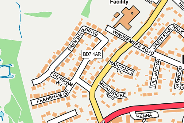 BD7 4AR map - OS OpenMap – Local (Ordnance Survey)