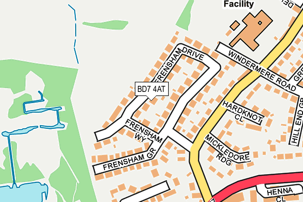 BD7 4AT map - OS OpenMap – Local (Ordnance Survey)