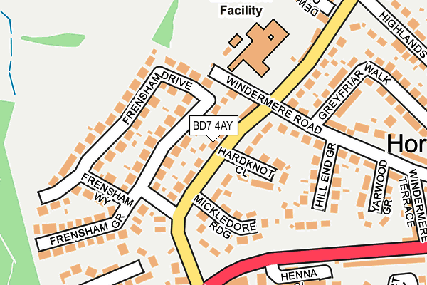 BD7 4AY map - OS OpenMap – Local (Ordnance Survey)