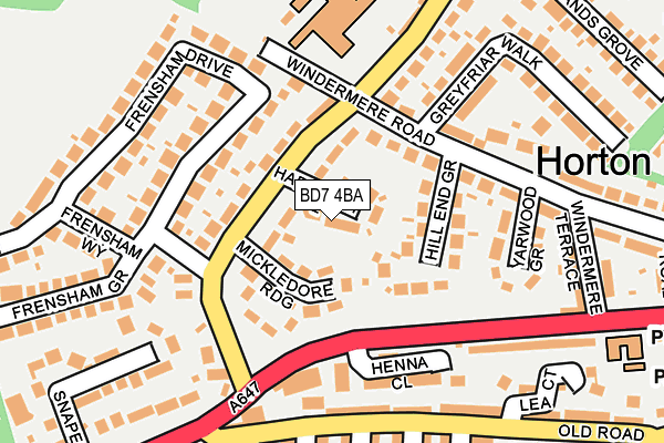BD7 4BA map - OS OpenMap – Local (Ordnance Survey)