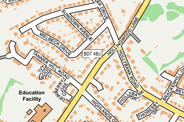 BD7 4BJ map - OS OpenMap – Local (Ordnance Survey)