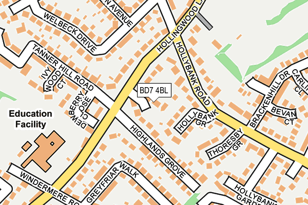 BD7 4BL map - OS OpenMap – Local (Ordnance Survey)