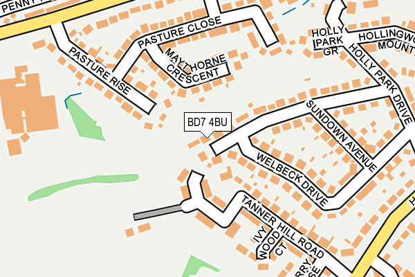 BD7 4BU map - OS OpenMap – Local (Ordnance Survey)