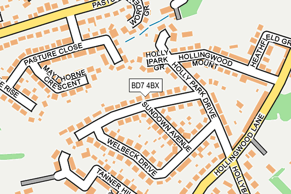 BD7 4BX map - OS OpenMap – Local (Ordnance Survey)