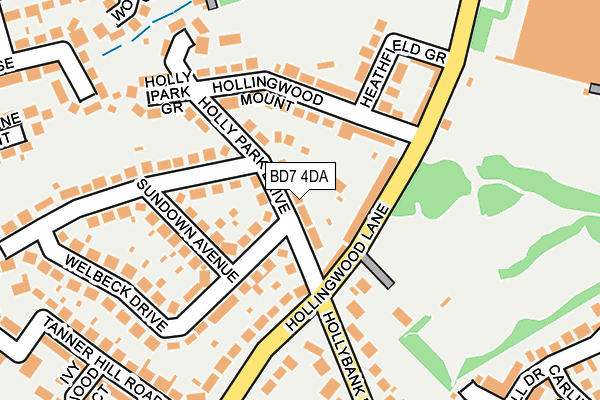 BD7 4DA map - OS OpenMap – Local (Ordnance Survey)