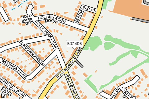BD7 4DB map - OS OpenMap – Local (Ordnance Survey)