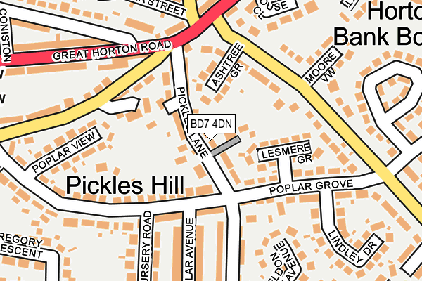 BD7 4DN map - OS OpenMap – Local (Ordnance Survey)