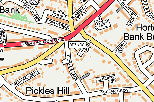 BD7 4DS map - OS OpenMap – Local (Ordnance Survey)