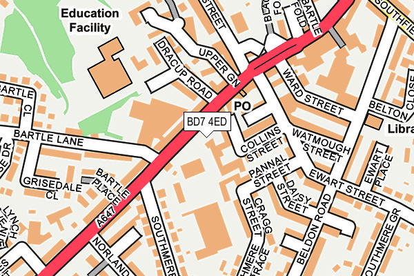 BD7 4ED map - OS OpenMap – Local (Ordnance Survey)