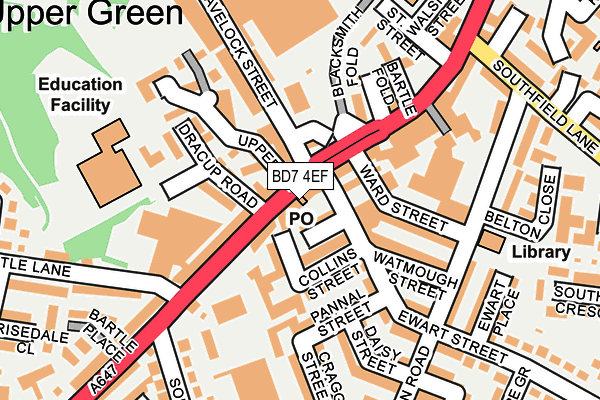 BD7 4EF map - OS OpenMap – Local (Ordnance Survey)