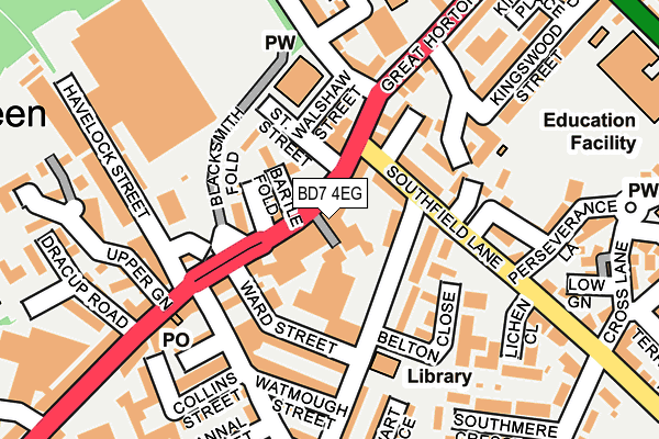 BD7 4EG map - OS OpenMap – Local (Ordnance Survey)