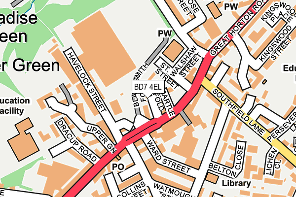 BD7 4EL map - OS OpenMap – Local (Ordnance Survey)