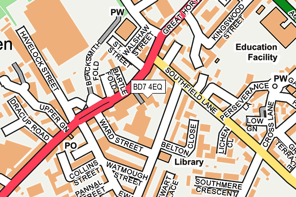 BD7 4EQ map - OS OpenMap – Local (Ordnance Survey)