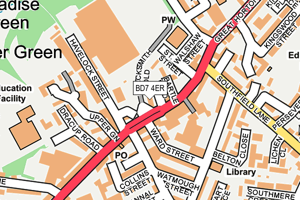 BD7 4ER map - OS OpenMap – Local (Ordnance Survey)