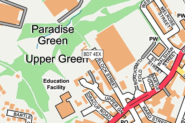 BD7 4EX map - OS OpenMap – Local (Ordnance Survey)