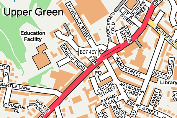 BD7 4EY map - OS OpenMap – Local (Ordnance Survey)