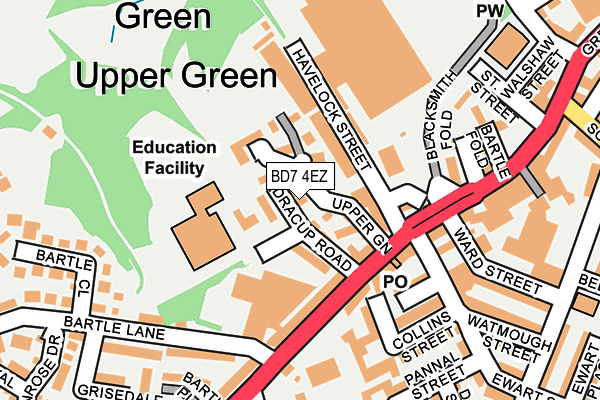 BD7 4EZ map - OS OpenMap – Local (Ordnance Survey)