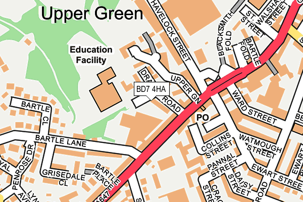 BD7 4HA map - OS OpenMap – Local (Ordnance Survey)