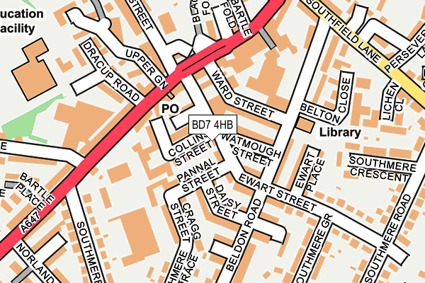 BD7 4HB map - OS OpenMap – Local (Ordnance Survey)