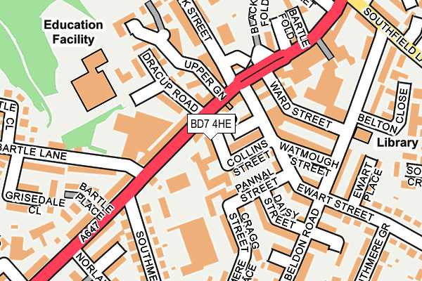 BD7 4HE map - OS OpenMap – Local (Ordnance Survey)