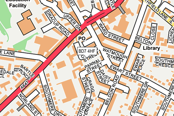 BD7 4HF map - OS OpenMap – Local (Ordnance Survey)