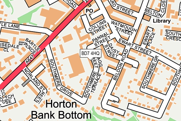 BD7 4HQ map - OS OpenMap – Local (Ordnance Survey)